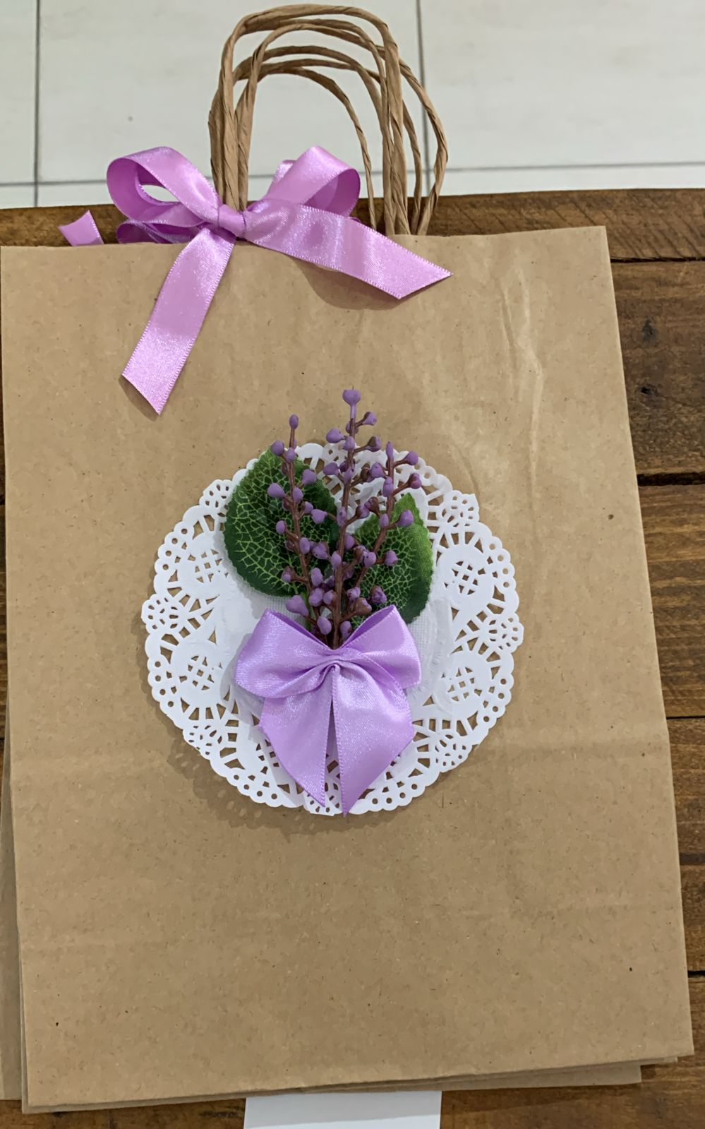 SACOLA KRAFT LAVANDA M