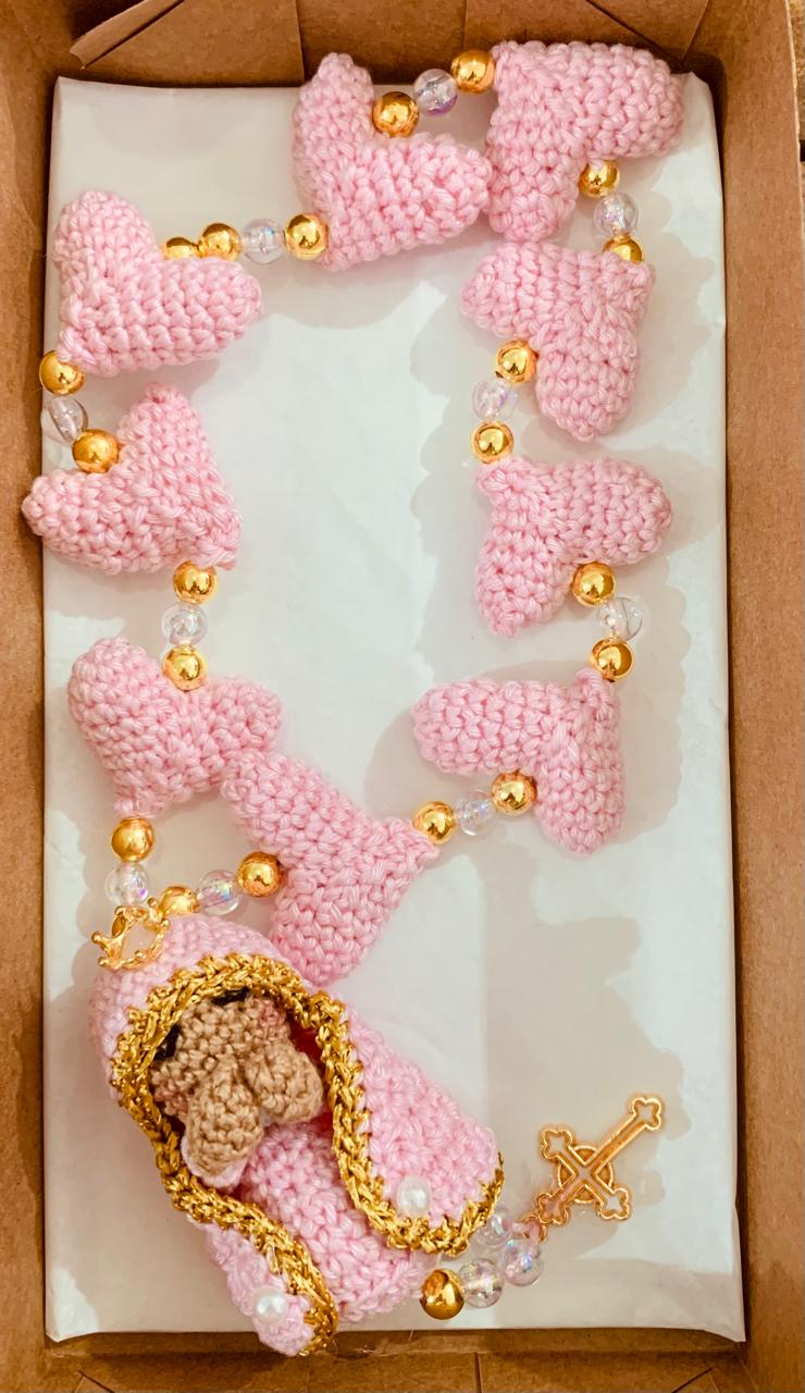 TERÇO AMIGURUMI ROSA