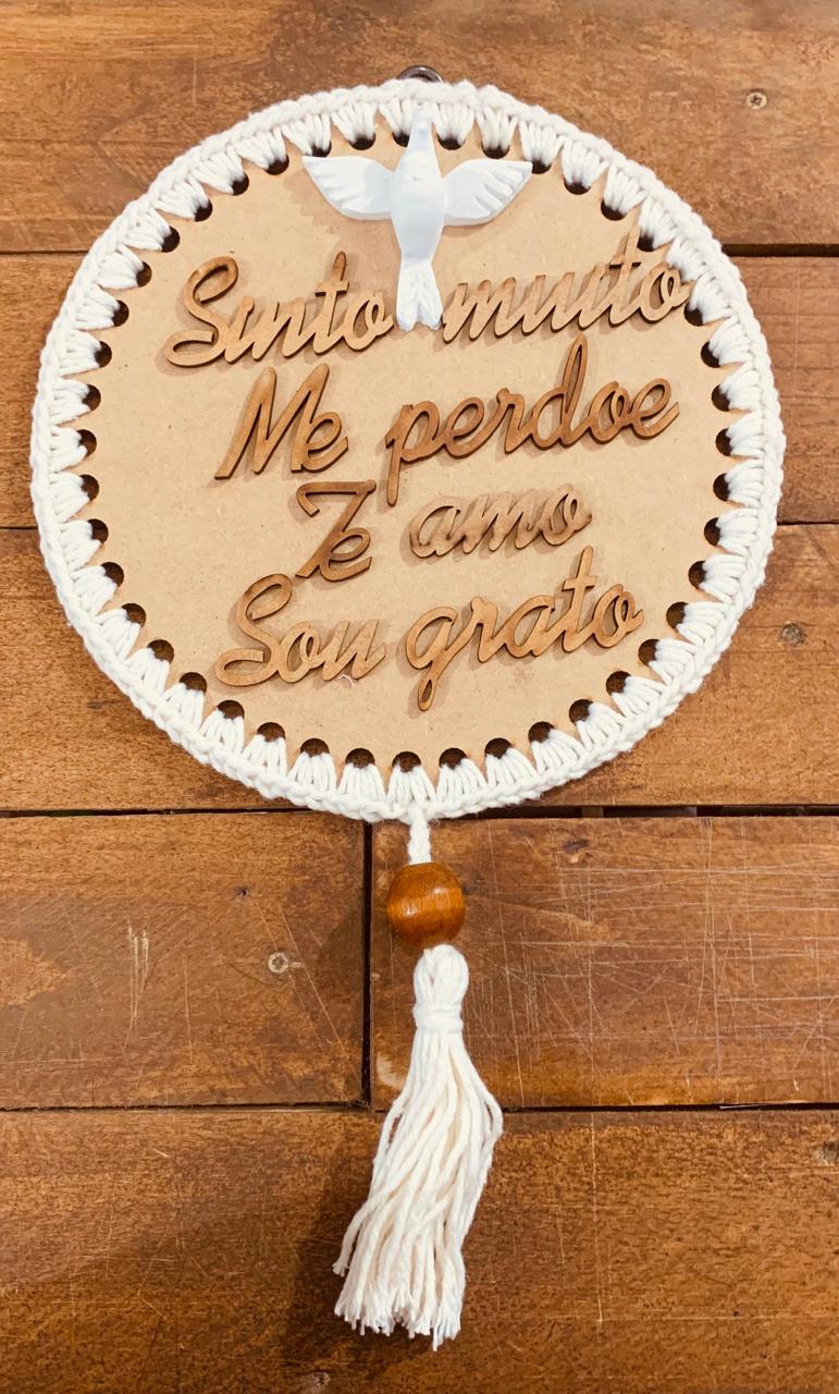 PLACA CROCHÊ G COM ESCRITO
