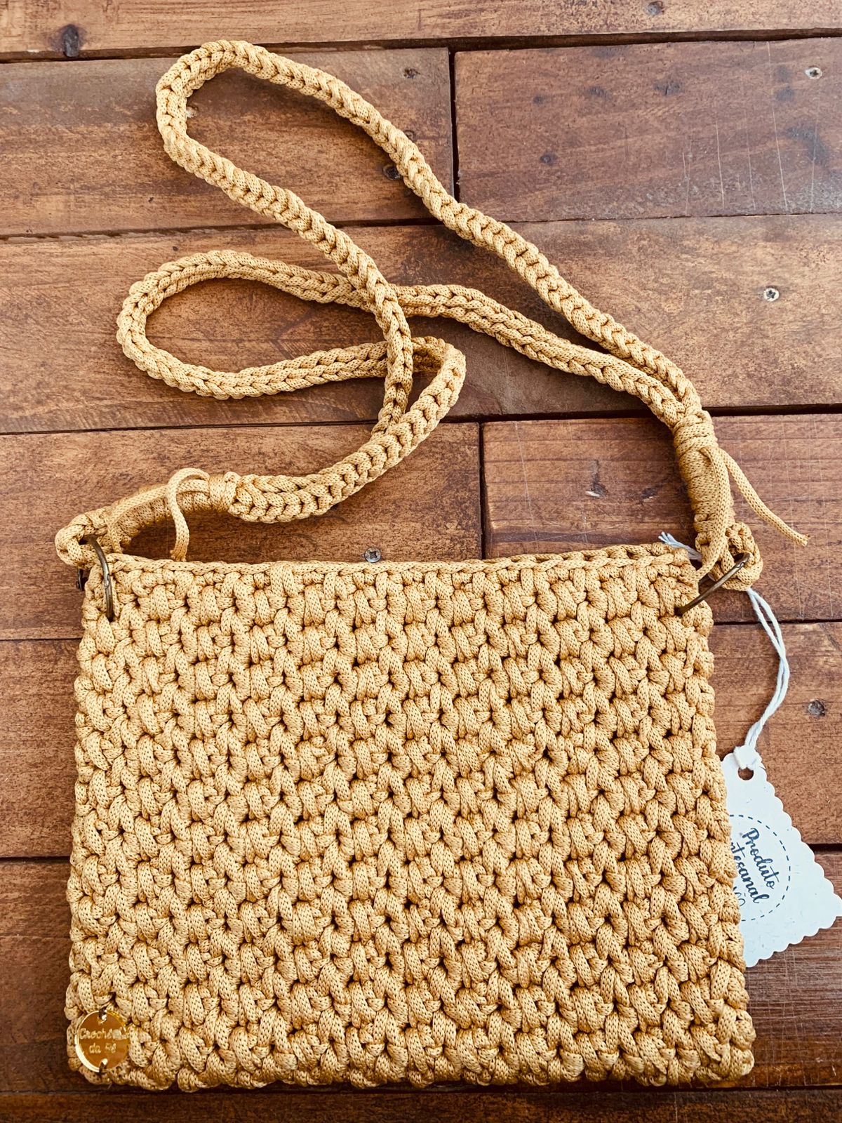 BOLSA CROCHÊ MOSTARDA