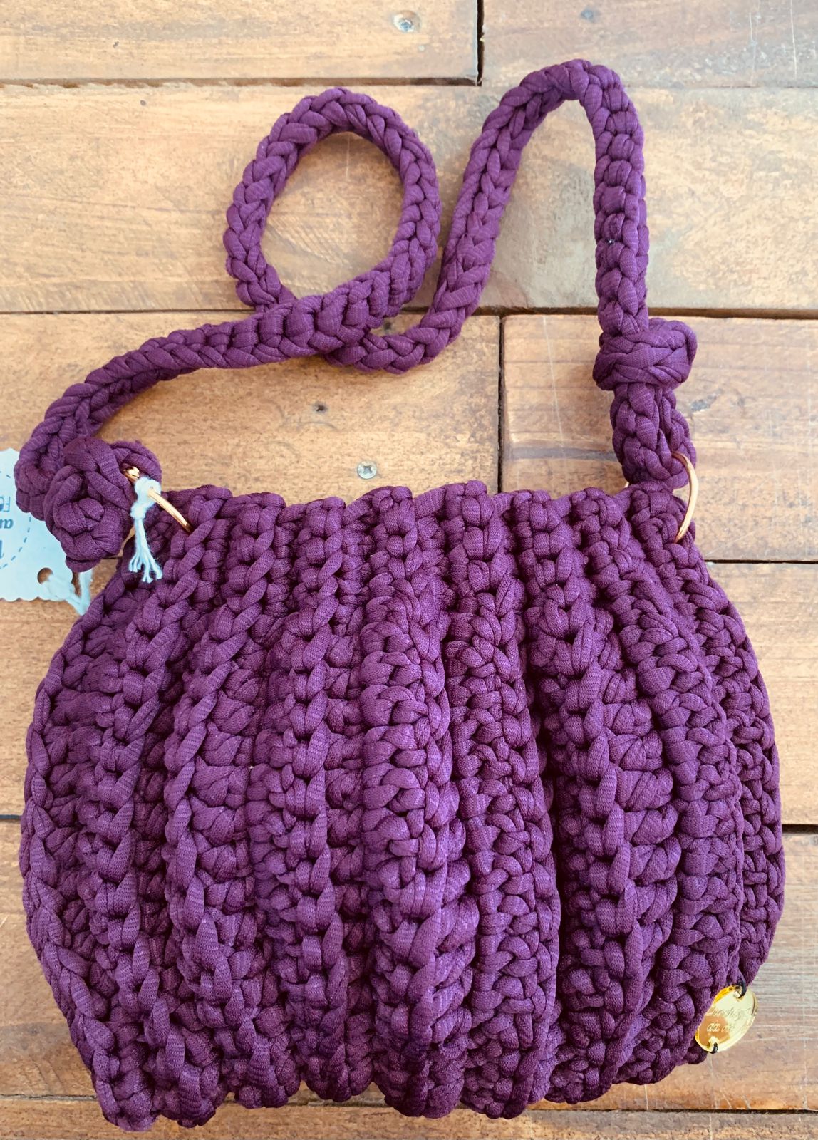 BOLSA CROCHÊ BETERRABA
