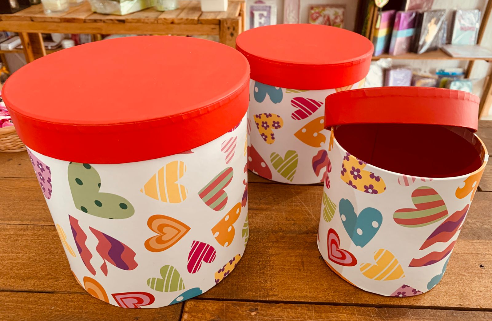 KIT 3 CAIXAS CARTONADAS CORAÇÃO